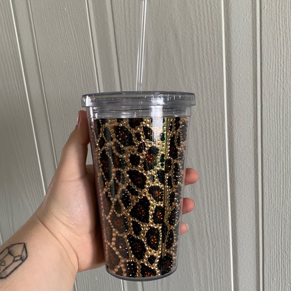 Leopard Print Bedazzled Tumbler - Picture 1 of 6